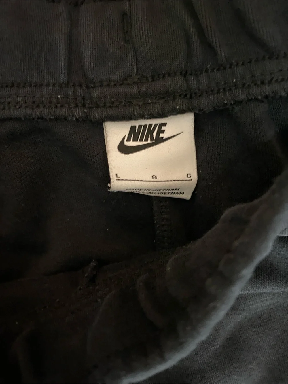 Nike Black Tapered Sweatpants with Drawstring